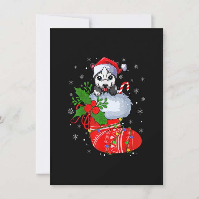 Invitación Perro Malamute Alaska En Navidades Calca Sant'S (Anverso)