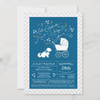 Perro maltés Baby Shower Blue Boy