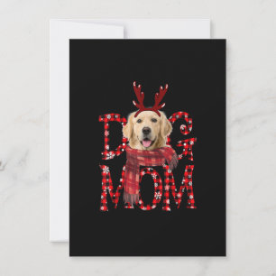Invitación Perro Mama Retriever Dorado Búfalo Reno Navidad Ch