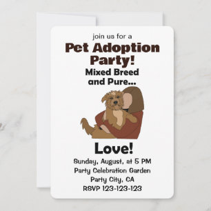 Invitación Perro Mestizo Raza Mixta Amor Puro Adopción de Mas