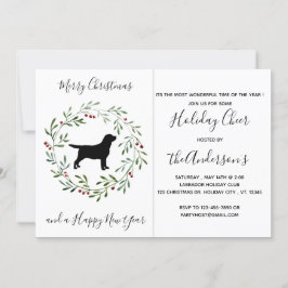 Invitación Perro moderno Labrador negro Feliz Fiesta navideño