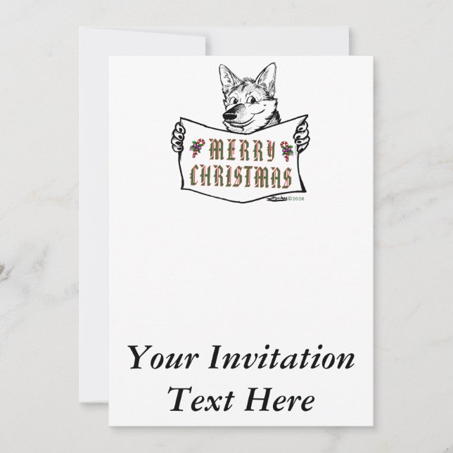 Invitación Perro navidad: ¡Feliz Navidad! (Anverso)
