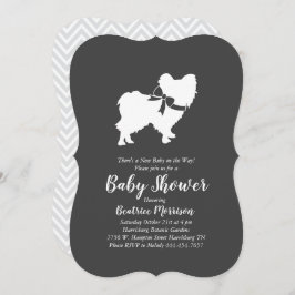 Invitación Perro Papillon Baby Shower Sexo Neutral