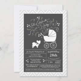 Invitación Perro Papillon Baby Shower Sexo Neutral