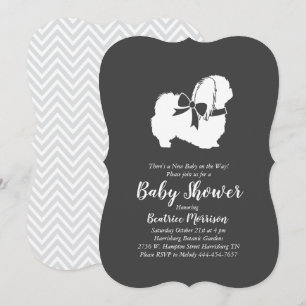 Invitación Perro pekingés Baby Shower neutral