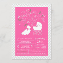 Perro Pomerania Baby Shower Chica rosa