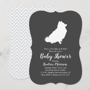 Invitación Perro Pomerania Baby Shower Sexo neutro