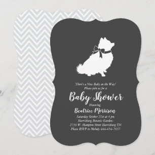 Invitación Perro Pomerania Baby Shower Sexo neutro