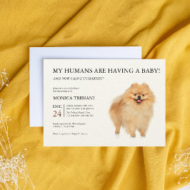 Invitación Perro Pomerania Cachorro Baby Shower Minimalista