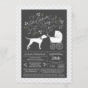 Invitación Perro puntero Baby Shower Neutral