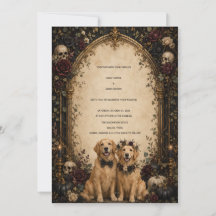 Perro Retriever Dorado Calavera Gótica Personaliza
