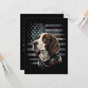 Invitación Perro Springer Spaniel Bandera Americana