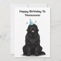 Perro Terranova Feliz Cumpleaños a Ti Card