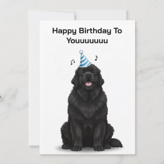 Invitación Perro Terranova Feliz Cumpleaños a Ti Card