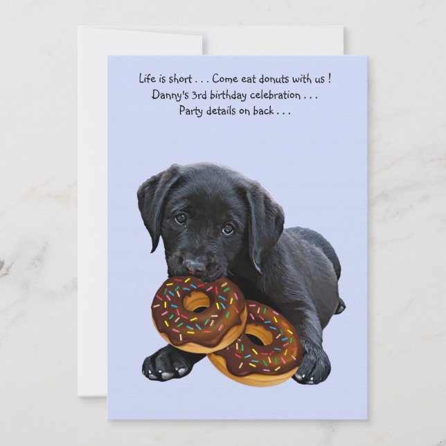 Invitación Perro y donuts del Black Lab (Anverso)
