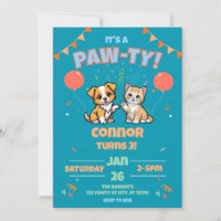 Perro y gato Cumpleaños Paw-ty