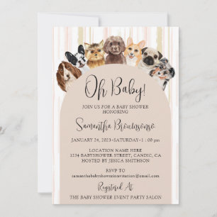 Invitación Perros beige oh bebé