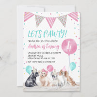Perros con banderas de Bunting Let's Pawty Birthda