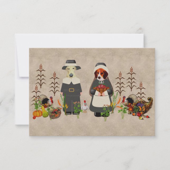 Invitación Perros de Acción de Gracias (Anverso)