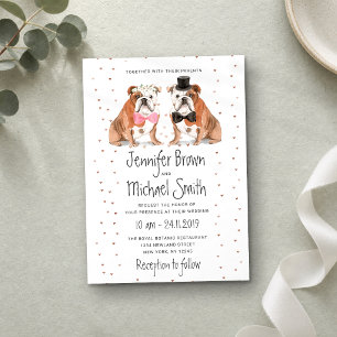 Invitación Perros de Boda Bulldog Inglés