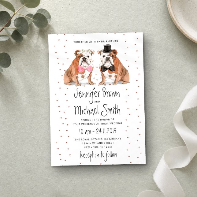 Invitación Perros de Boda Bulldog Inglés (Subido por el creador)
