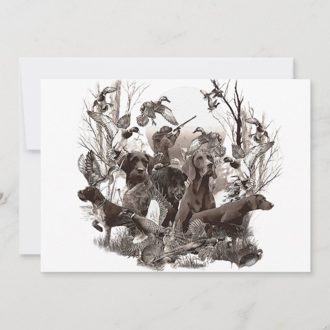 Invitación Perros de caza versátiles (Anverso)