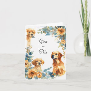 Invitación Perros de flores de color
