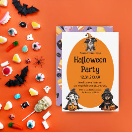 Invitación Perros de Halloween