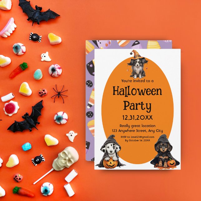 Invitación Perros de Halloween (Subido por el creador)
