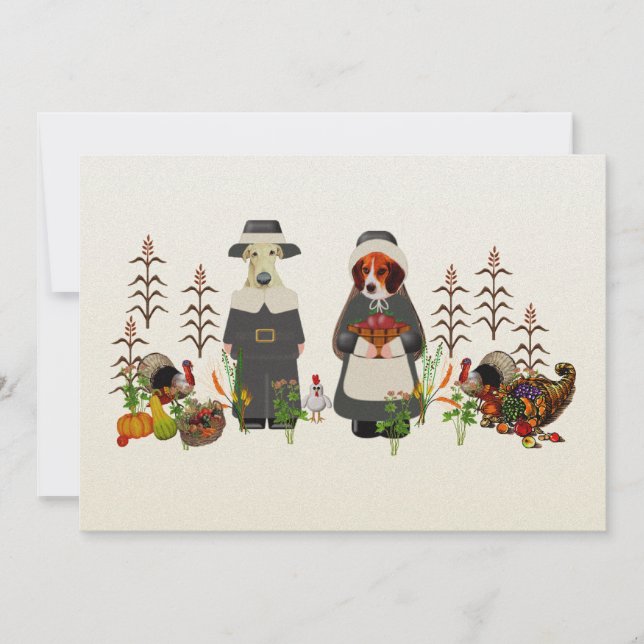 Invitación Perros de la acción de gracias (Anverso)