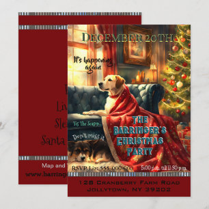 Invitación Perros esperando a ese Fiesta de Navidades de vaca