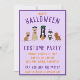Invitación Perros Fiestas de disfraces de Halloween