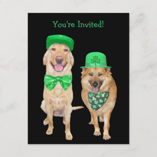 Invitación Perros irlandeses del Día de San Patricio