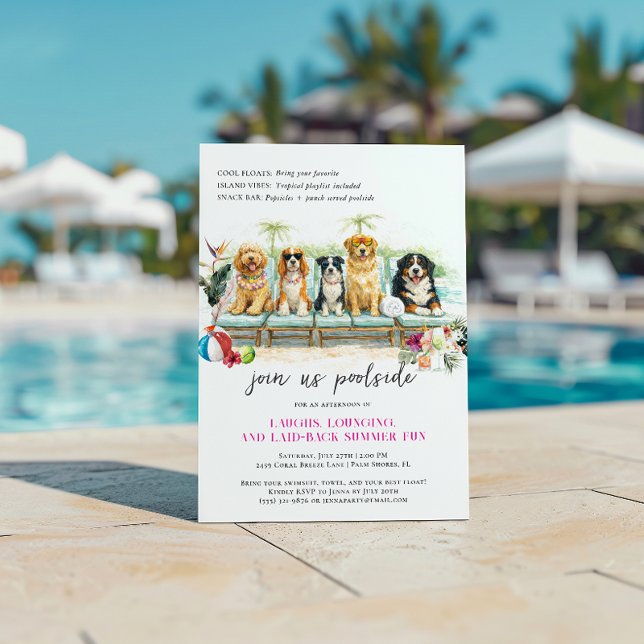 Invitación Perros Lindos de Verano | Fiesta Tropical junto a  (Subido por el creador)
