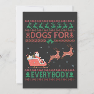 Invitación Perros Para Todos Navidades Graciosos Dulce