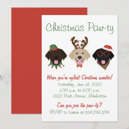 Invitación Perros recuperadores de navidades de labrador