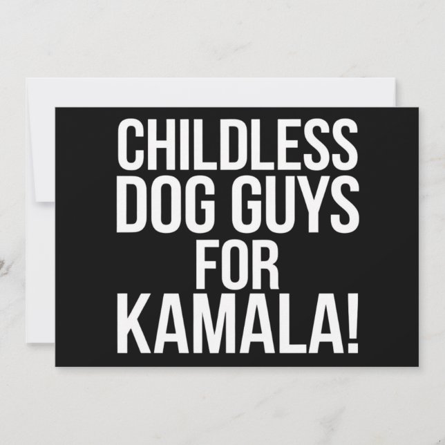 Invitación Perros sin hijos por voto de Harris en Kamala 2024 (Anverso)