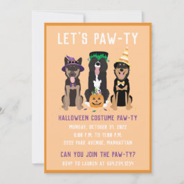 Invitación Perros traviesos de disfraces de Halloween