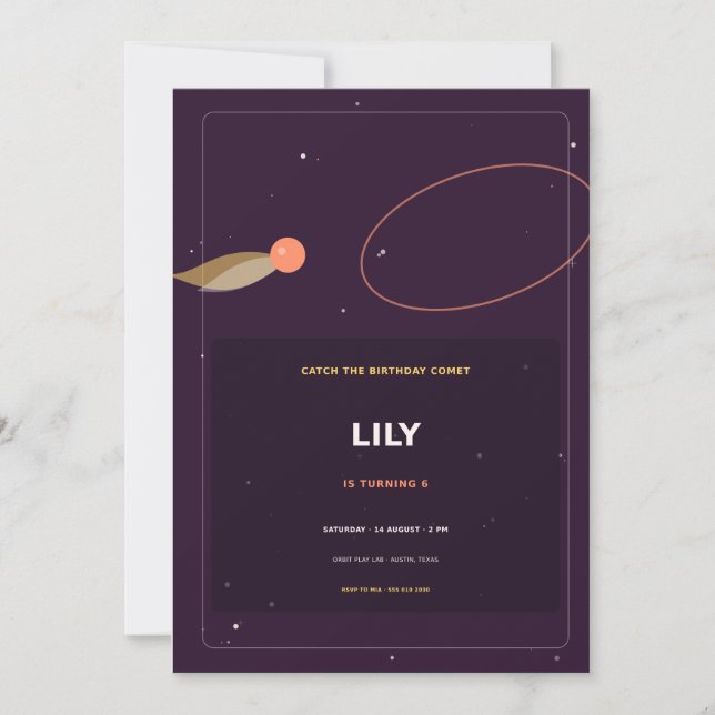 Invitación Persecución de cometa (Anverso)