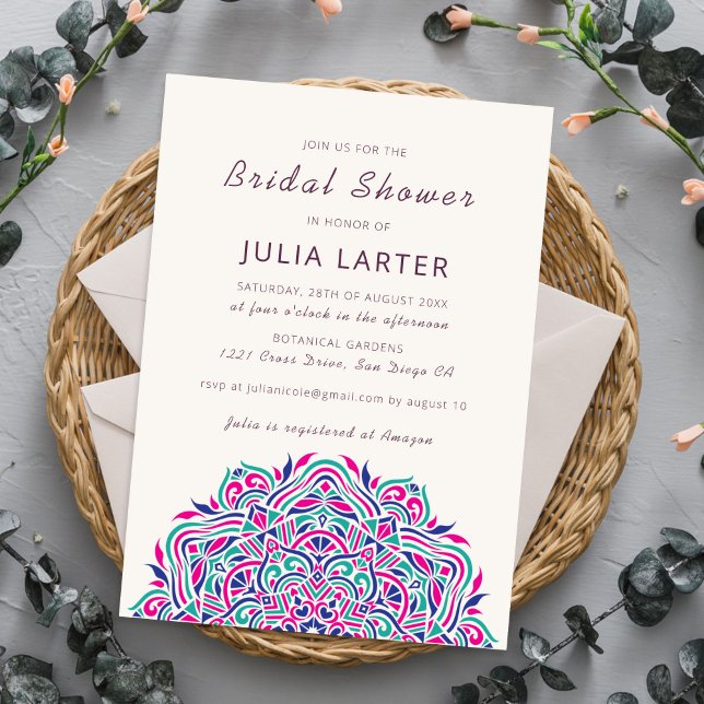 Invitación Persian Jewel Arch Ordinate Mandala Bridal Shower (Subido por el creador)