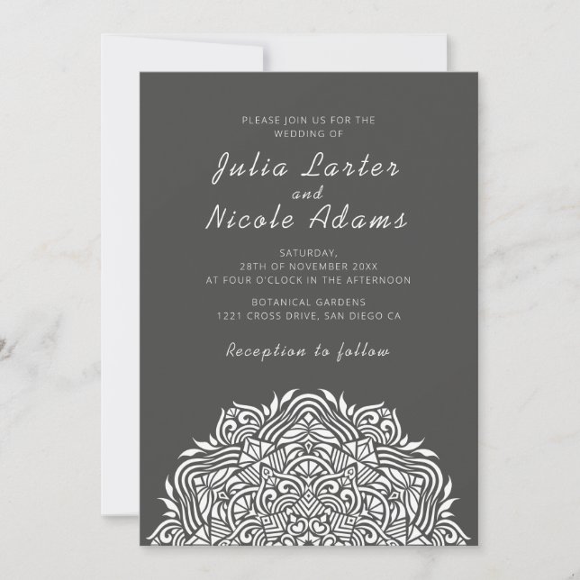 Invitación Persian Jewel Arch Ordinate Mandala Wedding (Anverso)