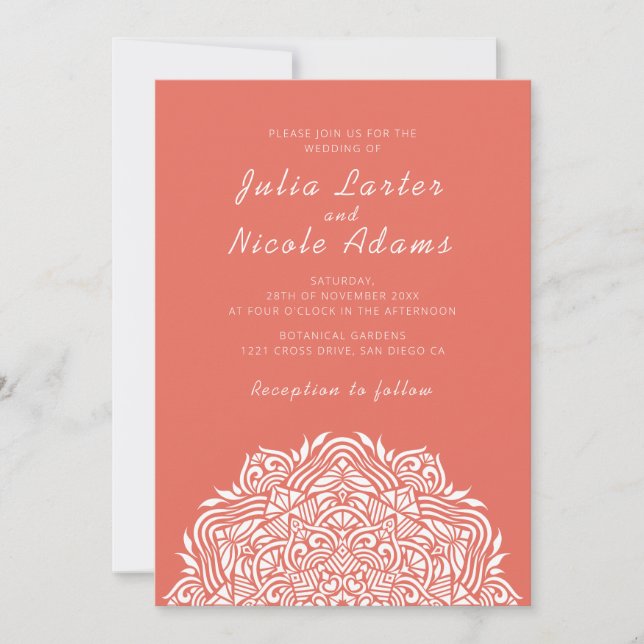 Invitación Persian Jewel Arch Ordinate Mandala Wedding (Anverso)