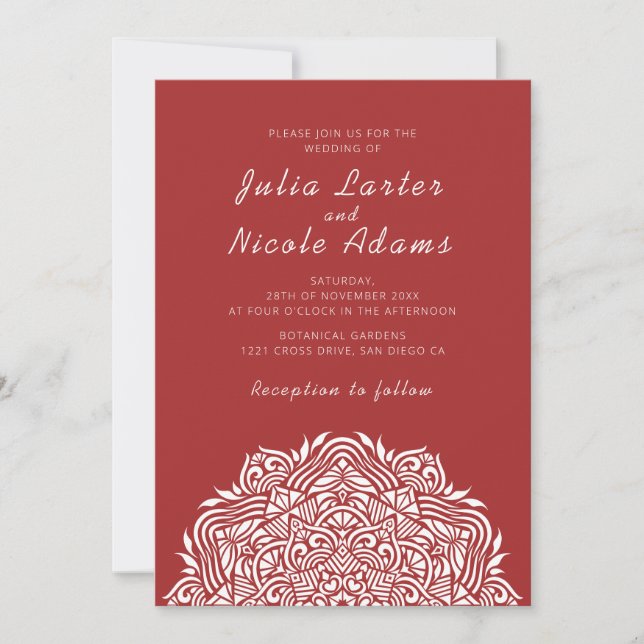 Invitación Persian Jewel Arch Ordinate Mandala Wedding (Anverso)