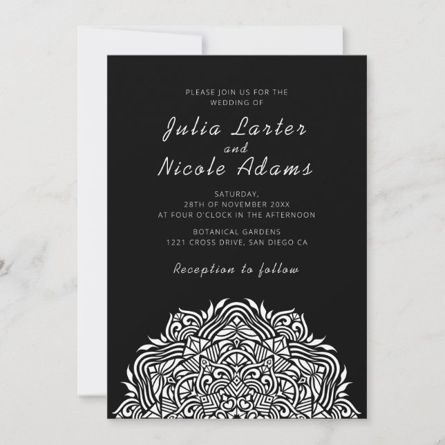 Invitación Persian Jewel Arch Ordinate Mandala Wedding (Anverso)