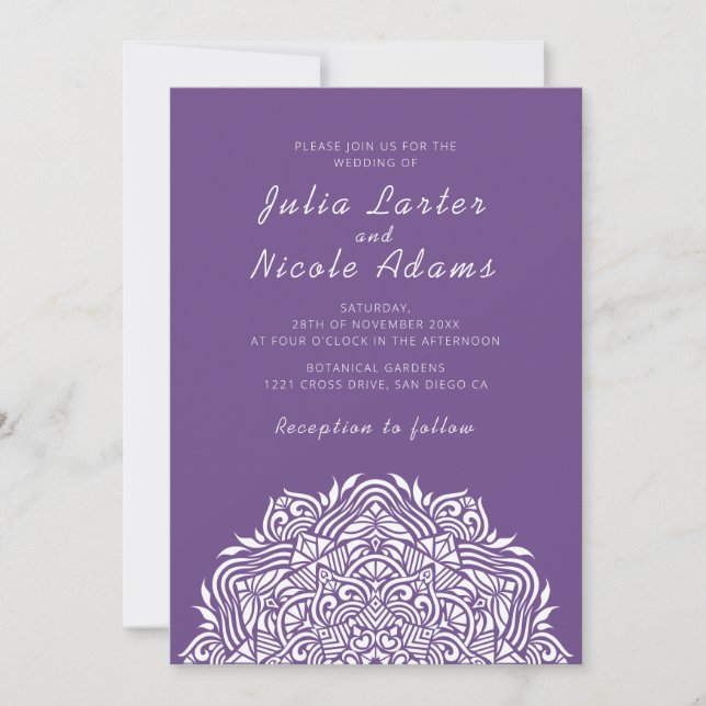 Invitación Persian Jewel Arch Ordinate Mandala Wedding (Anverso)
