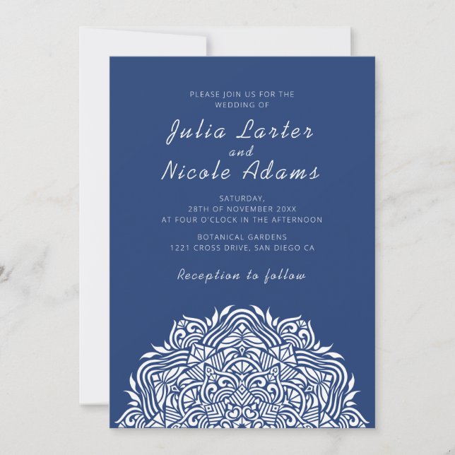 Invitación Persian Jewel Arch Ordinate Mandala Wedding (Anverso)