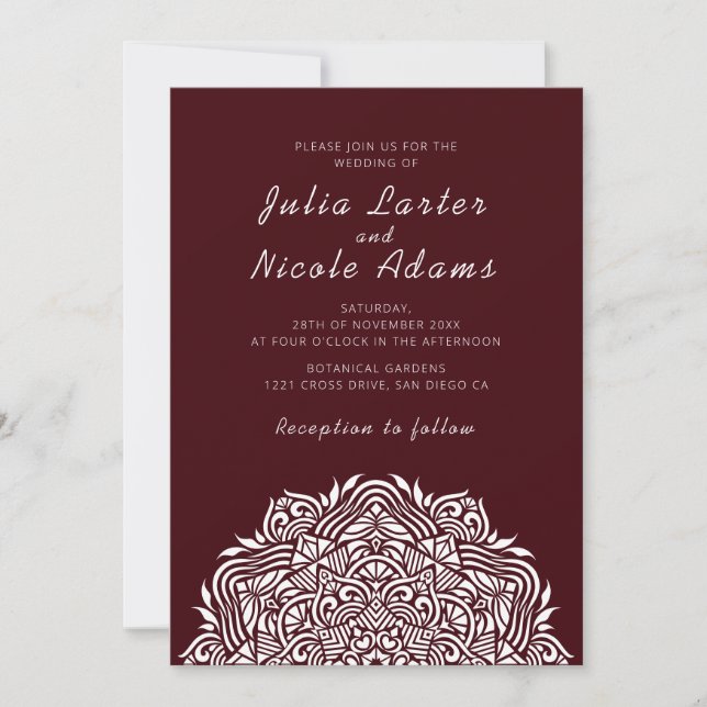 Invitación Persian Jewel Arch Ordinate Mandala Wedding (Anverso)