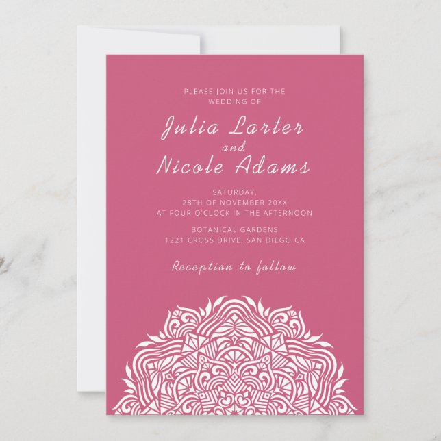 Invitación Persian Jewel Arch Ordinate Mandala Wedding (Anverso)