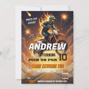 Invitación Persona de Motocross Dirt Biker boy Fiesta de cump