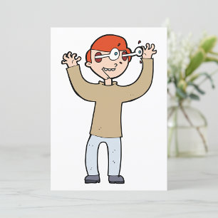 Invitación Personaje de dibujos animados con ojos saltones